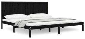 3105754 vidaXL Cadru de pat, negru, 200x200 cm, lemn masiv de pin