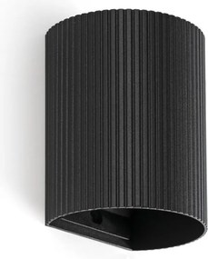 Aplica perete aluminiu striat negru, 1xGU10, SOLE round
