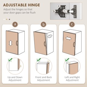 HOMCOM Bufet de Bucătărie cu 2 Corpuri, Sertar și Rafturi Reglabile Alb | Aosom Romania