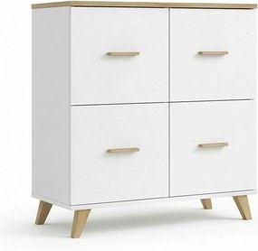 Comoda Lotta, alb, PAL, 110x45x119 cm