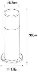 Lampă de exterior de podea neagră cu abajur fumuriu 30 cm IP44 - Odense
