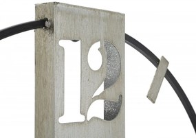 Ceas decorativ argintiu/negru din metal, ∅ 63 cm, Silvery Mauro Ferretti