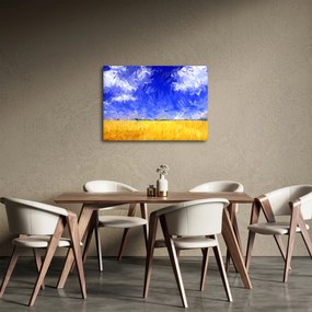Tablou - Pictură în ulei, câmp auriu (70x50 cm)