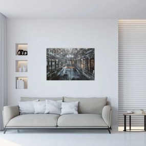 Tablou cu u interiorul clădirii vechi (90x60 cm)