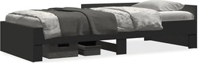 vidaXL Cadru de pat, negru, 75x190 cm, lemn prelucrat