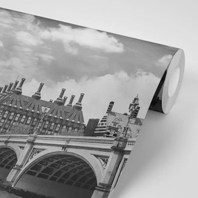 Fototapet Big Ben din Londra în alb-negru