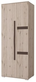 Zondo Dulap de haine Sanwilf (Stejar craft gri + stejar sonoma ciocolățiu). 1071560