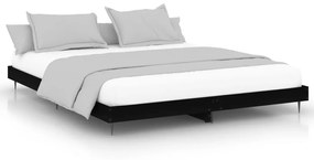 832230 vidaXL Cadru de pat, negru, 160x200 cm, lemn prelucrat