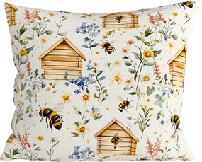 Husa de perna din bumbac WOODEN HOUSES POLY 45x45 cm, colorat