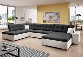 Supermobel Coltar in forma de U WITOS, 344x81x163, malmo 95 /piele ecologica alba, stânga
