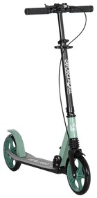 HOMCOM Scuter pliabil pentru adulți +14 ani cu ghidon reglabil, roți mari de 20 cm, amortizor și frână dublă din aluminiu - verde | Aosom Romania