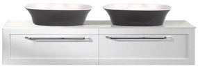 Dulap baie suspendat KolpaSan Blanche, 150 cm, pentru lavoar pe blat, alb Alb