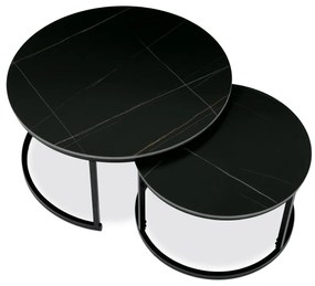 Set de măsuțe de conferință, ceramică și marmură,2 buc.