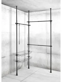 Suport telescopic pentru haine Wenko Herkules Duo, negru