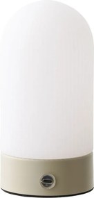 Veioză albă/taupe din metal cu abajur din plastic (înălțime 18 cm) Ashford – House Nordic