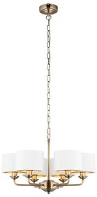 Lustră pe lanț Endon 98936 HIGHCLERE 6xE14/28W/230V alb/alamă