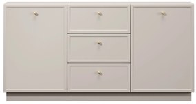 Comodă Lorini 150 cm cu sertare - cașmir / mânere aurii