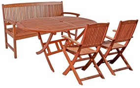 Bancă de grădină cu 3 locuri din lemn de eucalipt Stockholm - Garden Pleasure