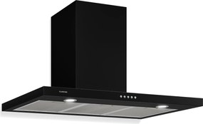 Klarstein Limelight, hotă, 90 cm, hota de perete, 600 m³ / h, neagră