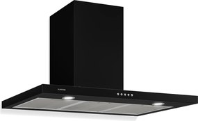 Klarstein Limelight, hotă, 90 cm, hota de perete, 640 m³ / h, neagră