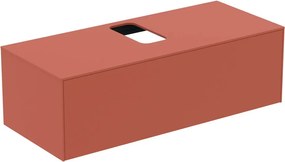 Dulap baza suspendat Ideal Standard Atelier Conca rosu - oranj mat 1 sertar si blat cu decupaj central 120 cm