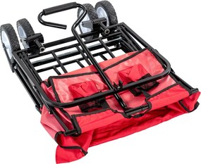 Cărucior de plajă pliabil de grădină roșu