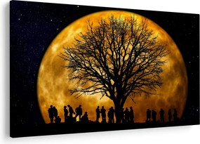 Tablou cu luna și siluete (90x60 cm)