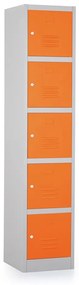 Dulap metalic - 5 cutii, 38 x 45 x 185 cm, broasca cilindrica, portocaliu - ral 2004