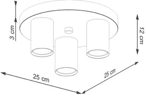Plafonieră neagră Castro – Sollux