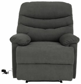 Fotoliu reglabil masaj, material textil catifea gri, LAMBERT