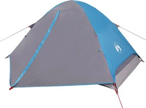 vidaXL Cort de camping cupolă pentru 4 persoane, albastru, impermeabil