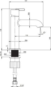SILIA Baterie lavoar BQS_N20M Finisaj: negru