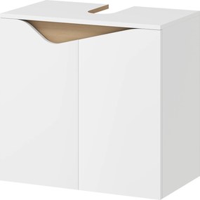 HOMCOM Dulap sub lavoar, dulap de baie cu uși cu închidere silențioasă, Alb, 60 x 35 x 57,9 cm | Aosom Romania