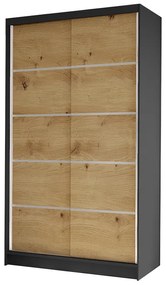 Dulap de haine Delana IV (negru + Stejar artisan). 1047536