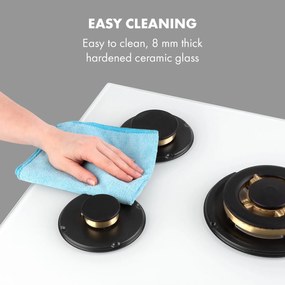Goldflame 5, aragaz pe gaz, 5 arzătoare, arzătoare din alamă, ceramică din sticlă