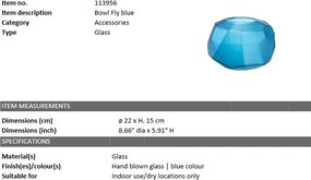 Vas decorativ design elegant Fly, albastru 113956 HZ