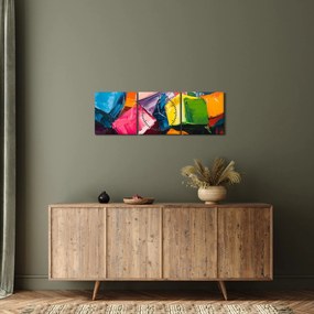 Tablou - Cuburi colorate (cu ceas) (90x30 cm)