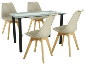 Set de masă Merlo 4+1 bej