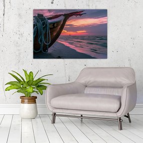 Tablou -Barcă la mal (90x60 cm)