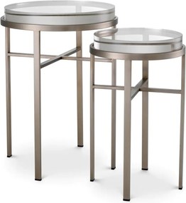 Set de 2 Masute LUX, Otel Periat, Sticla, Hoxton