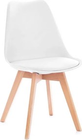 OFERTA Scaun alb BALI MARK cu picioare din fag calitatea a II-a