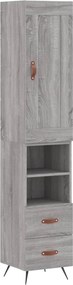 vidaXL Dulap înalt, gri sonoma, 34,5x34x180 cm, lemn prelucrat