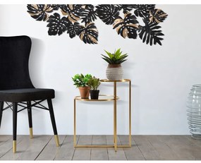 Măsuță de cafea neagră/aurie rotundă 40x50 cm - Mauro Ferretti