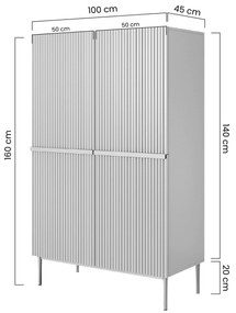 Comoda Nicole - MDF albastru marin / picioare negre