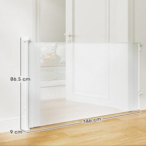 Poartă Retractabilă PawHut 140cm Albă | Aosom Romania