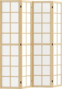 HOMCOM Paravan cu 4 Panouri Pliabile, Separator de Camere Autoportant, Ecran de Intimitate Interior pentru Sufragerie, Dormitor, 160 x 170cm | Aosom Romania