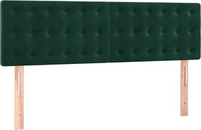 vidaXL Tăblii de pat, verde închis, 144x5x78/88 cm, catifea