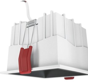 Spot LED incastrabil dimabil design tehnic Alpha alb, negru, 8,5x8,5cm, 4000K
