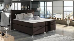 Pat tapitat boxspring, cu spatiu pentru depozitare, 160X200 cm, Amadeo 2, Eltap (Culoare: Bej deschis)