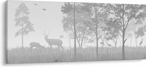 Tablou - Pajiște cu cerbi (120x50 cm)